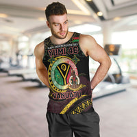 Personalised Vanuatu Men Tank Top Yumi 46th Hapi Independens Dei - Black Version LT14 Black - Polynesian Pride
