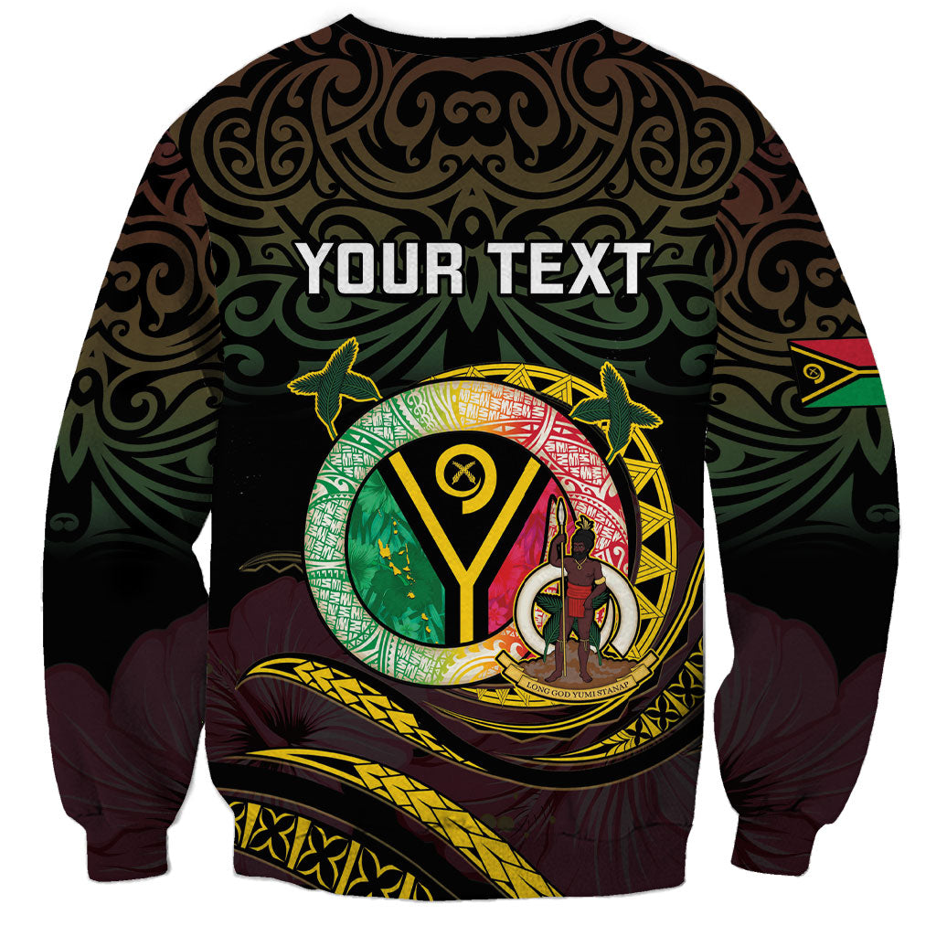 Personalised Vanuatu Sweatshirt Yumi 46th Hapi Independens Dei - Black Version LT14 - Polynesian Pride