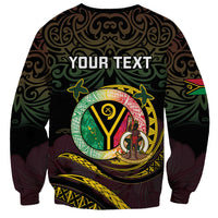 Personalised Vanuatu Sweatshirt Yumi 46th Hapi Independens Dei - Black Version LT14 - Polynesian Pride
