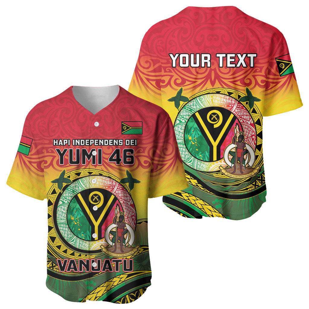 Personalised Vanuatu Baseball Jersey Yumi 46th Hapi Independens Dei - Reggae Version LT14 - Polynesian Pride