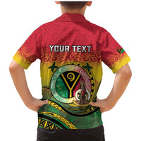 Personalised Vanuatu Family Matching Mermaid Dress and Hawaiian Shirt Yumi 45th Hapi Independens Dei - Reggae Version LT14 - Polynesian Pride