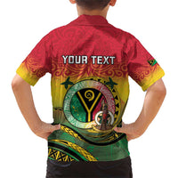 Personalised Vanuatu Family Matching Short Sleeve Bodycon Dress and Hawaiian Shirt Yumi 45th Hapi Independens Dei - Reggae Version LT14 - Polynesian Pride