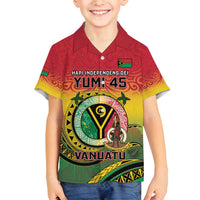 Personalised Vanuatu Family Matching Summer Maxi Dress and Hawaiian Shirt Yumi 45th Hapi Independens Dei - Reggae Version LT14