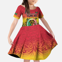 Personalised Vanuatu Kid Short Sleeve Dress Yumi 45th Hapi Independens Dei - Reggae Version LT14