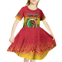 Personalised Vanuatu Kid Short Sleeve Dress Yumi 45th Hapi Independens Dei - Reggae Version LT14