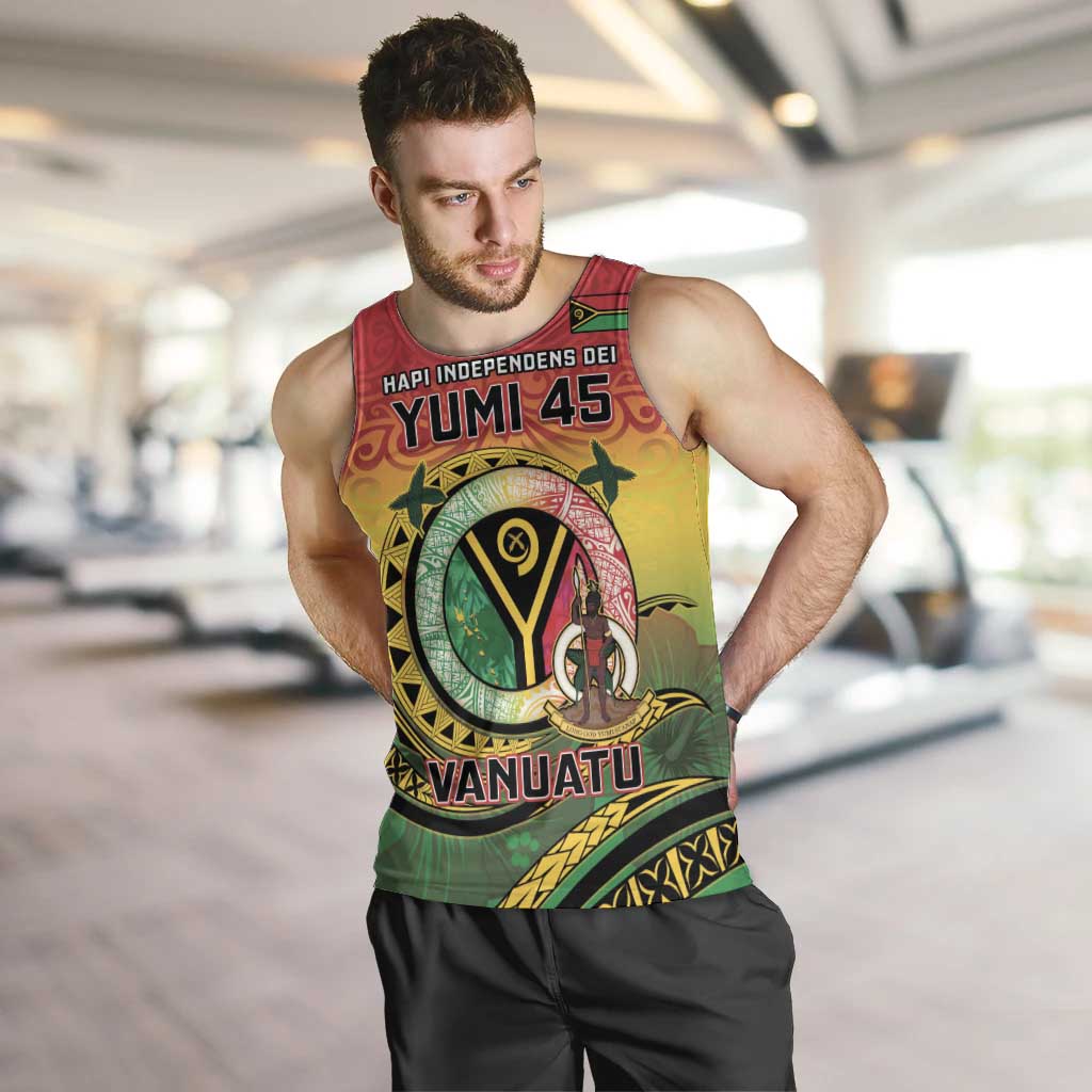 Personalised Vanuatu Men Tank Top Yumi 45th Hapi Independens Dei - Reggae Version LT14