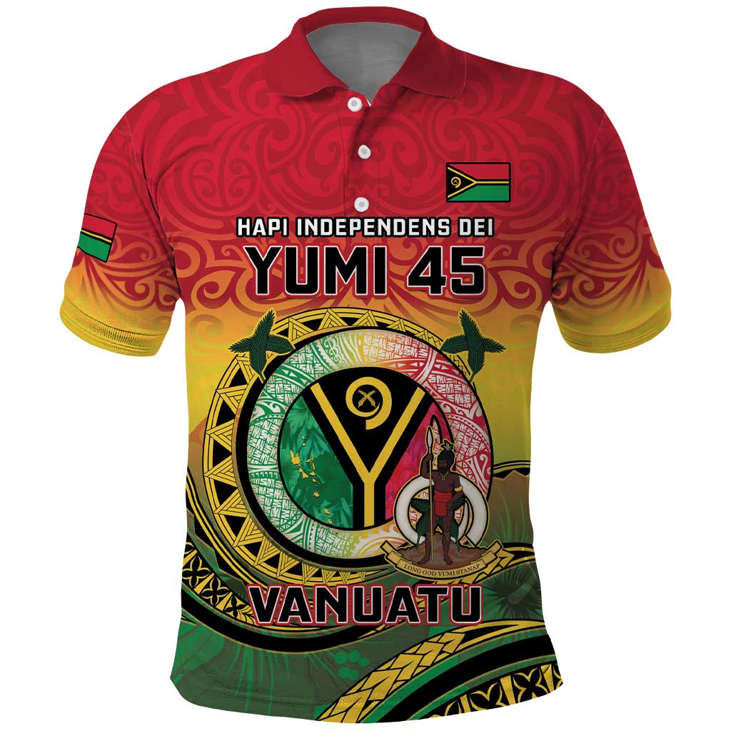 Personalised Vanuatu Polo Shirt Yumi 45th Hapi Independens Dei - Reggae Version LT14