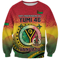 Personalised Vanuatu Sweatshirt Yumi 46th Hapi Independens Dei - Reggae Version LT14 Unisex Reggae - Polynesian Pride