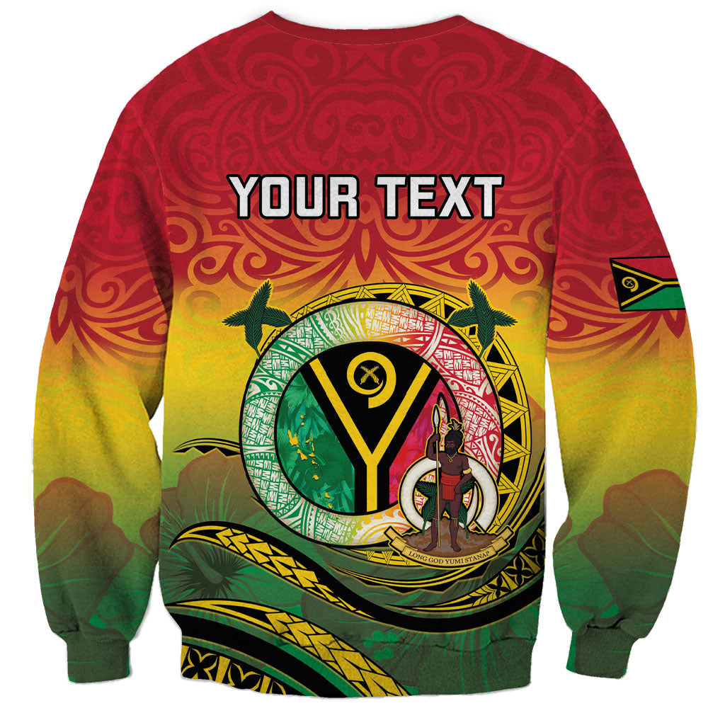 Personalised Vanuatu Sweatshirt Yumi 46th Hapi Independens Dei - Reggae Version LT14 - Polynesian Pride