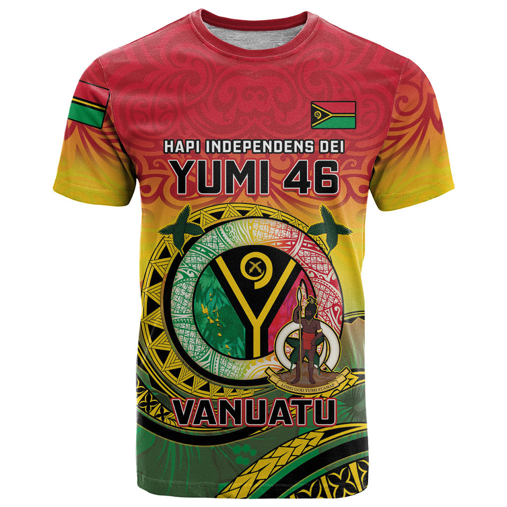 Personalised Vanuatu T Shirt Yumi 46th Hapi Independens Dei - Reggae Version LT14 Reggae - Polynesian Pride