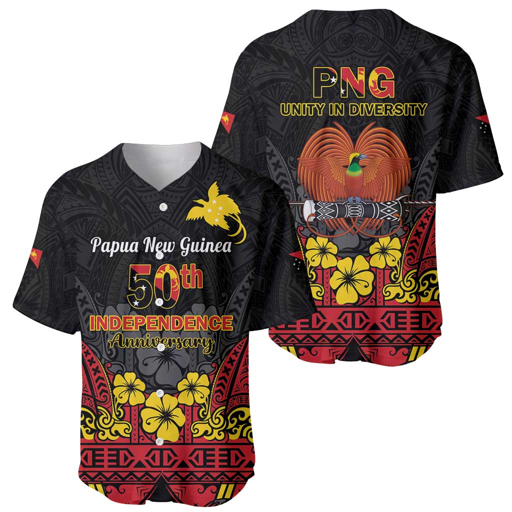 Papua New Guinea Independence Day Baseball Jersey PNG Bird of Paradise 50th Anniversary LT14 - Polynesian Pride