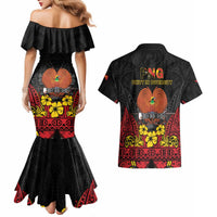 Papua New Guinea Independence Day Couples Matching Mermaid Dress and Hawaiian Shirt PNG Bird of Paradise 50th Anniversary LT14 - Polynesian Pride