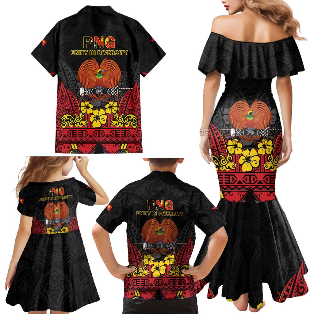 Papua New Guinea Independence Day Family Matching Mermaid Dress and Hawaiian Shirt PNG Bird of Paradise 50th Anniversary LT14 - Polynesian Pride