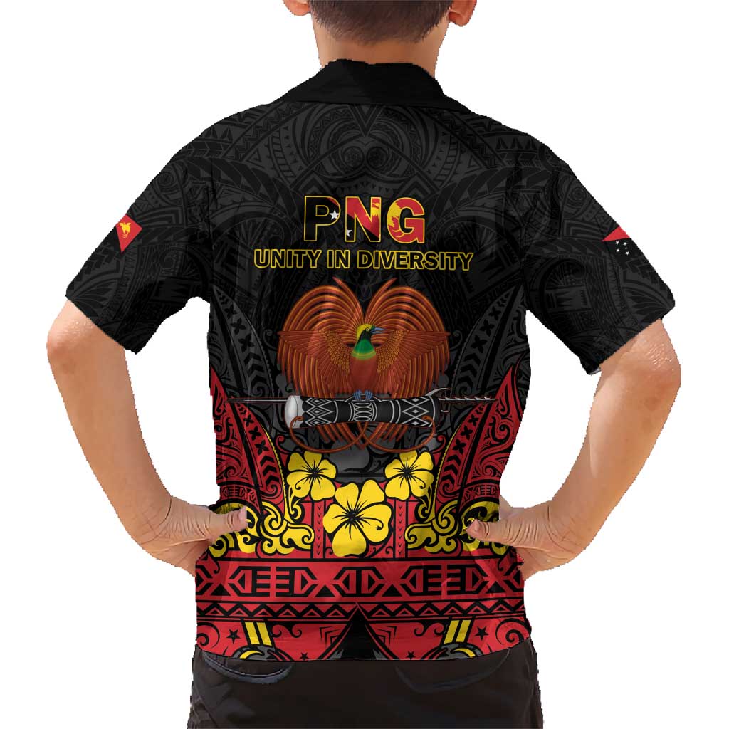 Papua New Guinea Independence Day Kid Hawaiian Shirt PNG Bird of Paradise 50th Anniversary LT14