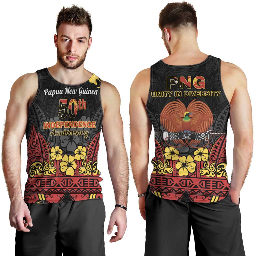 Papua New Guinea Independence Day Men Tank Top PNG Bird of Paradise 50th Anniversary LT14 - Polynesian Pride