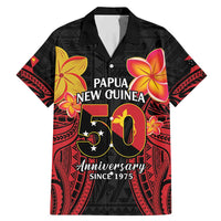Papua New Guinea Independence Day Family Matching Mermaid Dress and Hawaiian Shirt PNG Since 1975 LT14 Dad's Shirt - Short Sleeve Black - Polynesian Pride
