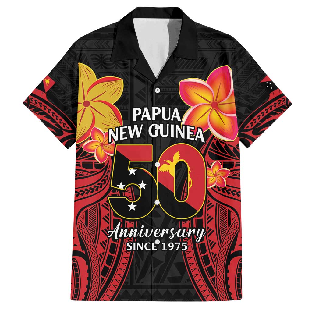 Papua New Guinea Independence Day Family Matching Off Shoulder Short Dress and Hawaiian Shirt PNG Since 1975 LT14 Dad's Shirt - Short Sleeve Black - Polynesian Pride