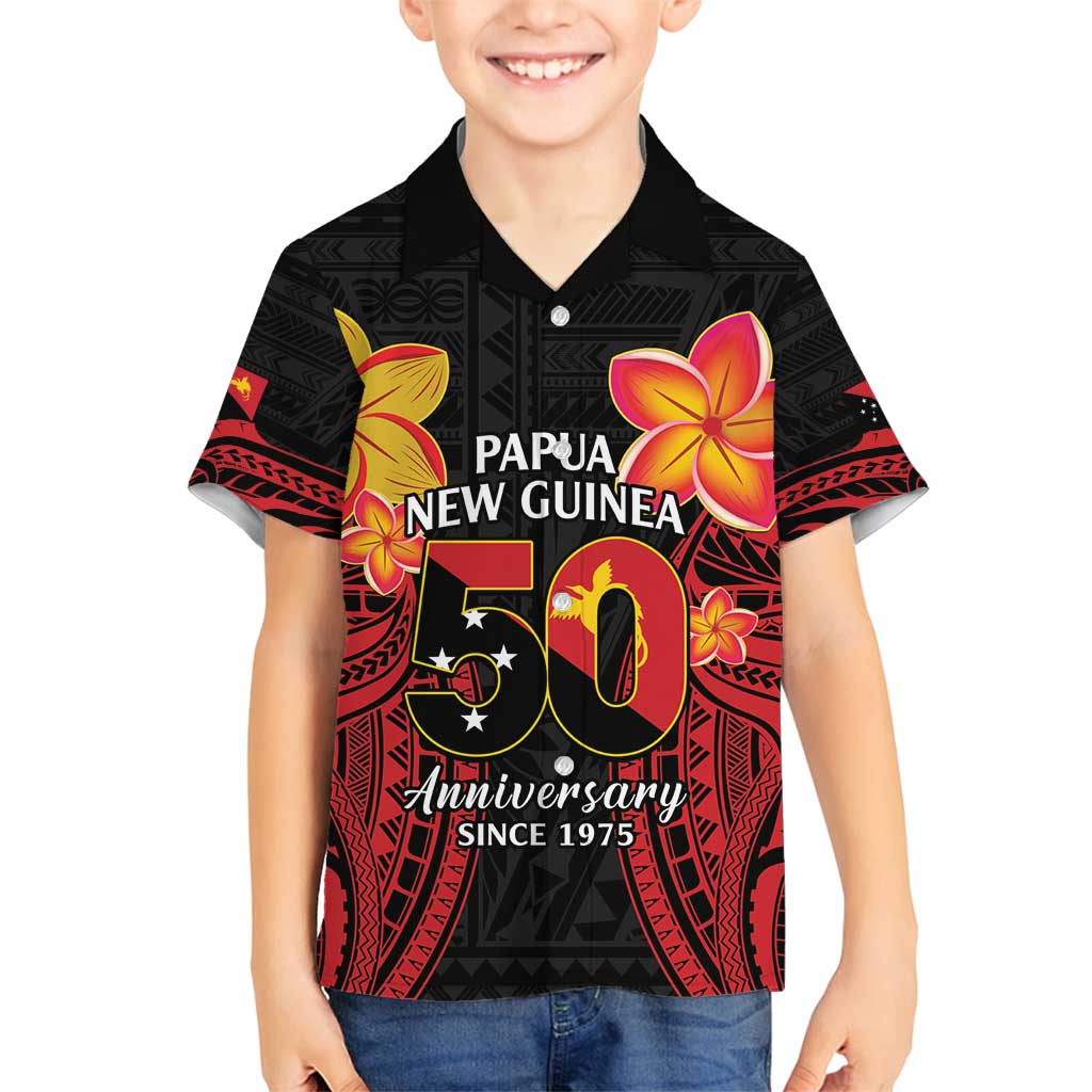Papua New Guinea Independence Day Family Matching Summer Maxi Dress and Hawaiian Shirt PNG Since 1975 LT14 Son's Shirt Black - Polynesian Pride