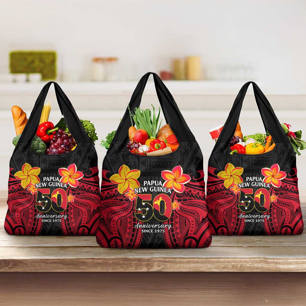 Papua New Guinea Independence Day Grocery Bag PNG Since 1975 LT14 3-pack One Size Black - Polynesian Pride