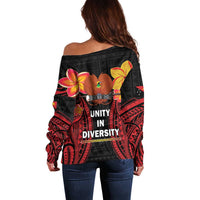 Papua New Guinea Independence Day Off Shoulder Sweater PNG Since 1975 LT14 - Polynesian Pride