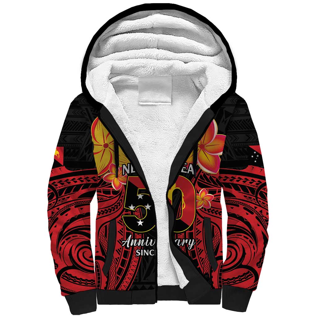 Papua New Guinea Independence Day Sherpa Hoodie PNG Since 1975 LT14 Unisex Black - Polynesian Pride