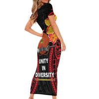 Papua New Guinea Independence Day Short Sleeve Bodycon Dress PNG Since 1975 LT14 - Polynesian Pride