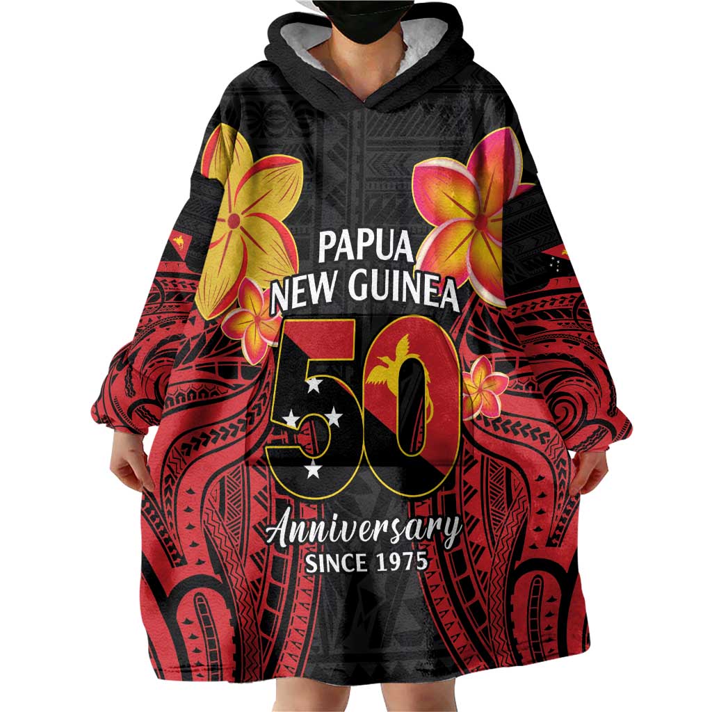 Papua New Guinea Independence Day Wearable Blanket Hoodie PNG Since 1975 LT14 - Polynesian Pride