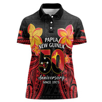 Papua New Guinea Independence Day Women Polo Shirt PNG Since 1975 LT14 Female Black - Polynesian Pride