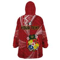 Personalised Tonga Independence Day Wearable Blanket Hoodie Happy 54th Independence Anniversary Ngatu Pattern LT14 - Polynesian Pride
