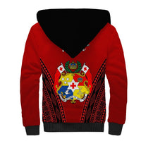 Tonga Heilala Flowers Sherpa Hoodie Tongan Ngatu Black Special Verison LT14 - Polynesian Pride