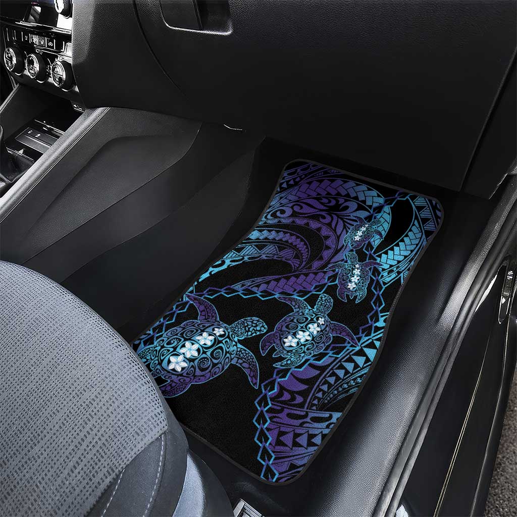 Polynesia Sea Turtle Day Car Mats Tribal Honu Plumeria Polynesian Pattern