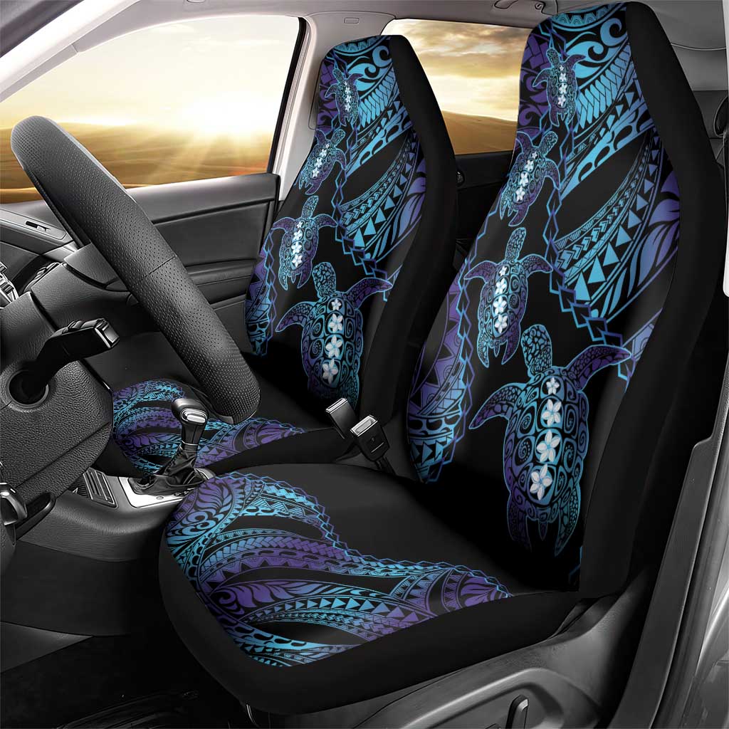 Polynesia Sea Turtle Day Car Seat Cover Tribal Honu Plumeria Polynesian Pattern