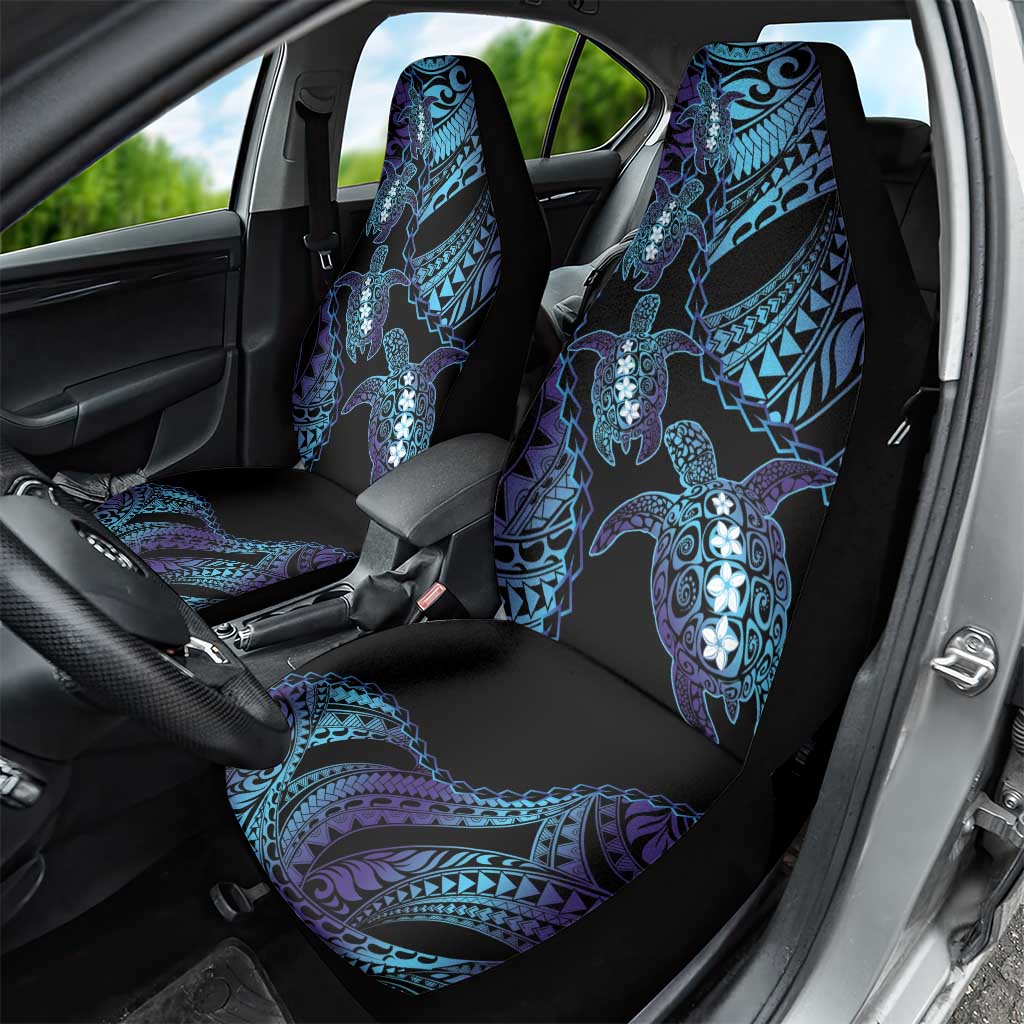 Polynesia Sea Turtle Day Car Seat Cover Tribal Honu Plumeria Polynesian Pattern