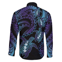 Polynesia Sea Turtle Day Family Matching Long Sleeve Bodycon Dress and Hawaiian Shirt Tribal Honu Plumeria Polynesian Pattern