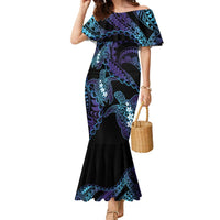 Polynesia Sea Turtle Day Family Matching Mermaid Dress and Hawaiian Shirt Tribal Honu Plumeria Polynesian Pattern