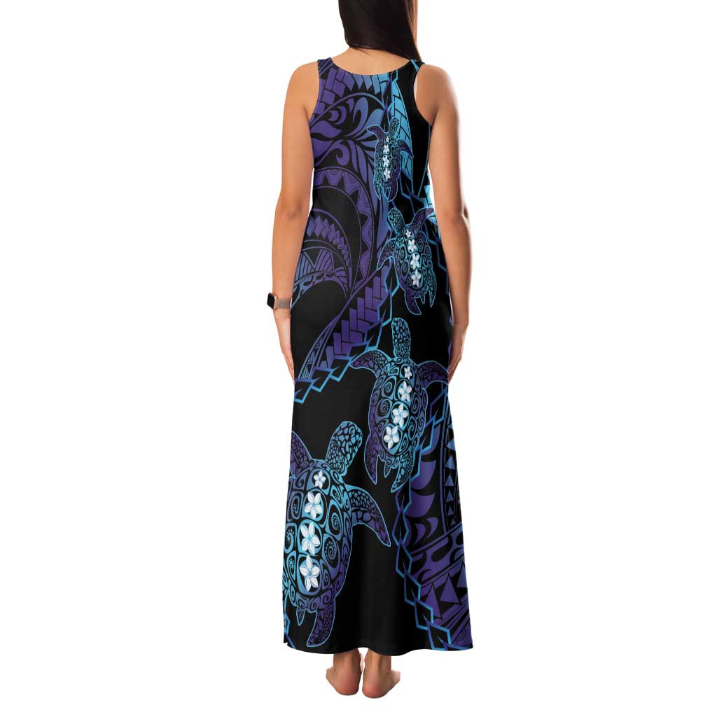 Polynesia Sea Turtle Day Family Matching Tank Maxi Dress and Hawaiian Shirt Tribal Honu Plumeria Polynesian Pattern
