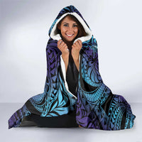 Polynesia Sea Turtle Day Hooded Blanket Tribal Honu Plumeria Polynesian Pattern