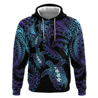 Polynesia Sea Turtle Day Hoodie Tribal Honu Plumeria Polynesian Pattern