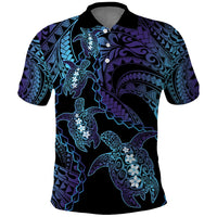 Polynesia Sea Turtle Day Polo Shirt Tribal Honu Plumeria Polynesian Pattern