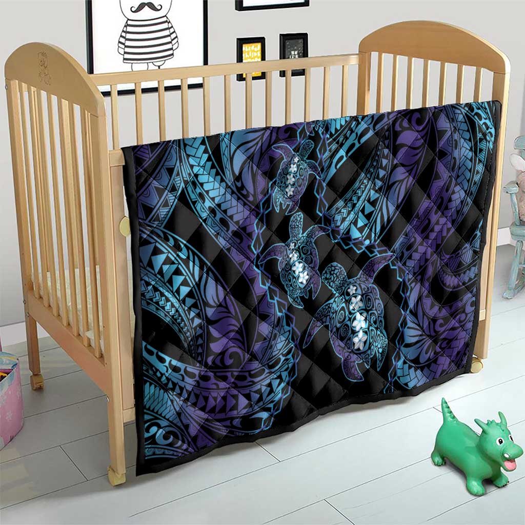 Polynesia Sea Turtle Day Quilt Tribal Honu Plumeria Polynesian Pattern