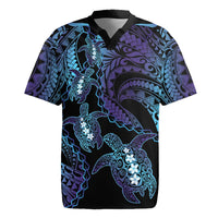 Polynesia Sea Turtle Day Rugby Jersey Tribal Honu Plumeria Polynesian Pattern