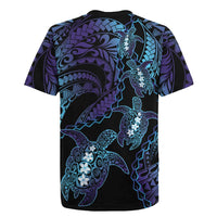 Polynesia Sea Turtle Day Rugby Jersey Tribal Honu Plumeria Polynesian Pattern