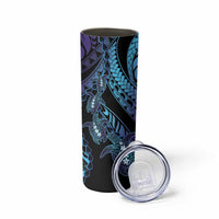 Polynesia Sea Turtle Day Skinny Tumbler Tribal Honu Plumeria Polynesian Pattern