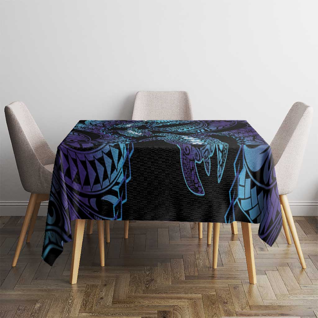 Polynesia Sea Turtle Day Tablecloth Tribal Honu Plumeria Polynesian Pattern