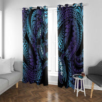 Polynesia Sea Turtle Day Window Curtain Tribal Honu Plumeria Polynesian Pattern
