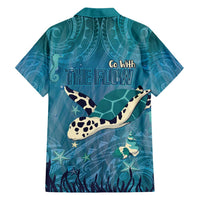 World Sea Turtle Day Polynesia Family Matching Off Shoulder Short Dress and Hawaiian Shirt Go With The Flow LT14 - Polynesian Pride