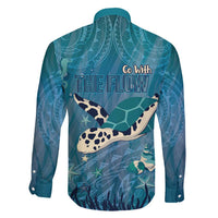 World Sea Turtle Day Polynesia Family Matching Off Shoulder Short Dress and Hawaiian Shirt Go With The Flow LT14 - Polynesian Pride