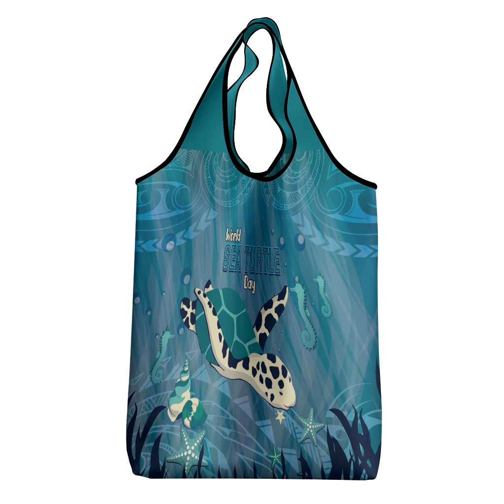 World Sea Turtle Day Polynesia Grocery Bag Go With The Flow
