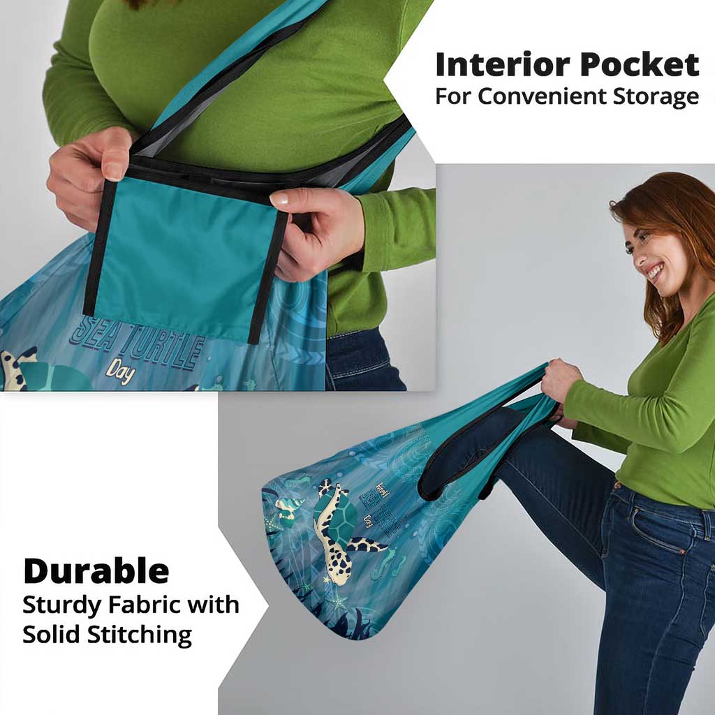 World Sea Turtle Day Polynesia Grocery Bag Go With The Flow