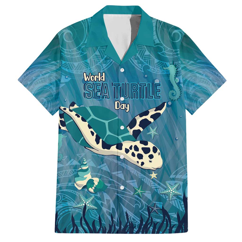World Sea Turtle Day Polynesia Hawaiian Shirt Go With The Flow